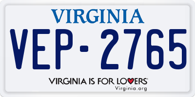 VA license plate VEP2765