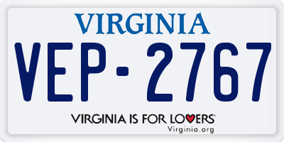 VA license plate VEP2767