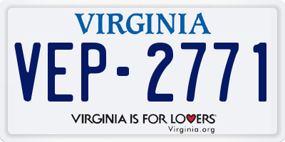 VA license plate VEP2771