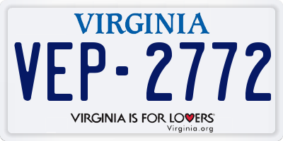 VA license plate VEP2772