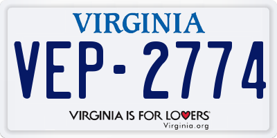 VA license plate VEP2774