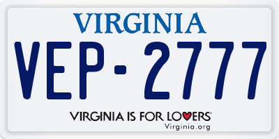 VA license plate VEP2777