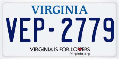 VA license plate VEP2779