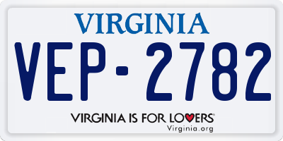VA license plate VEP2782
