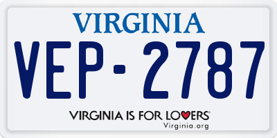 VA license plate VEP2787