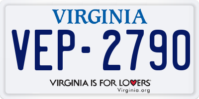 VA license plate VEP2790