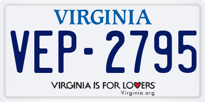 VA license plate VEP2795