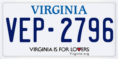 VA license plate VEP2796