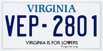 VA license plate VEP2801