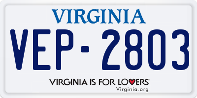 VA license plate VEP2803