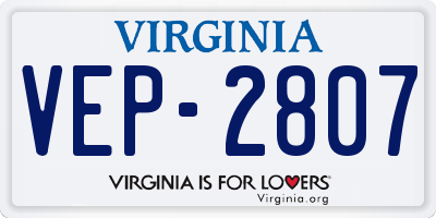 VA license plate VEP2807