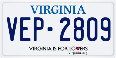 VA license plate VEP2809