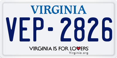 VA license plate VEP2826