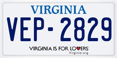 VA license plate VEP2829