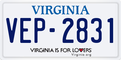 VA license plate VEP2831