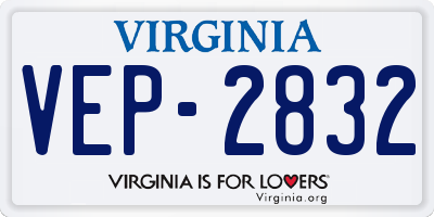 VA license plate VEP2832