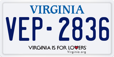 VA license plate VEP2836