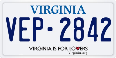 VA license plate VEP2842
