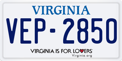 VA license plate VEP2850