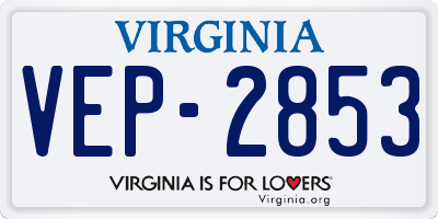 VA license plate VEP2853