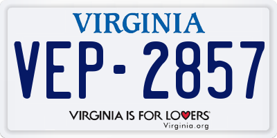 VA license plate VEP2857