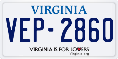 VA license plate VEP2860