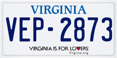 VA license plate VEP2873