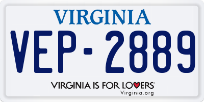 VA license plate VEP2889