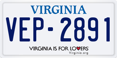 VA license plate VEP2891
