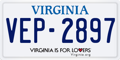 VA license plate VEP2897