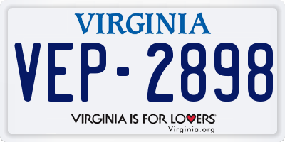 VA license plate VEP2898