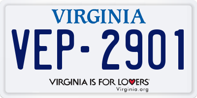 VA license plate VEP2901