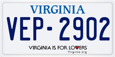 VA license plate VEP2902