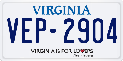 VA license plate VEP2904