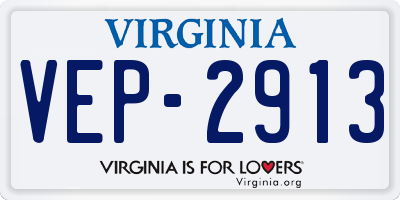 VA license plate VEP2913