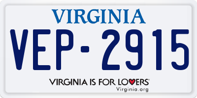 VA license plate VEP2915
