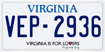 VA license plate VEP2936