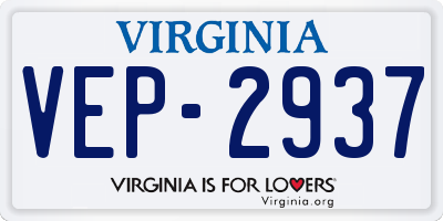 VA license plate VEP2937