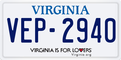 VA license plate VEP2940