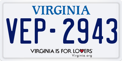 VA license plate VEP2943