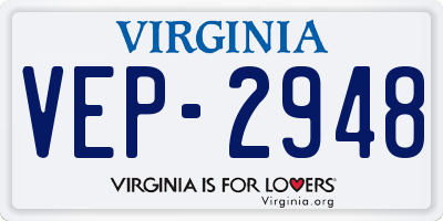 VA license plate VEP2948