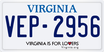 VA license plate VEP2956