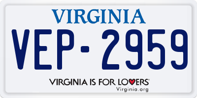 VA license plate VEP2959