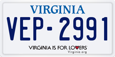 VA license plate VEP2991