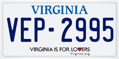 VA license plate VEP2995