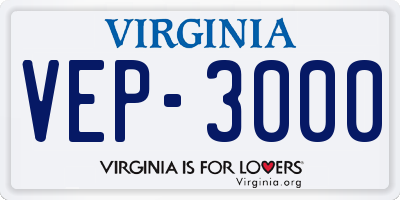 VA license plate VEP3000