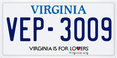VA license plate VEP3009