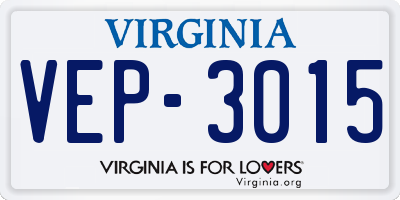 VA license plate VEP3015