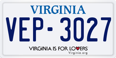 VA license plate VEP3027