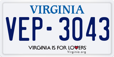 VA license plate VEP3043